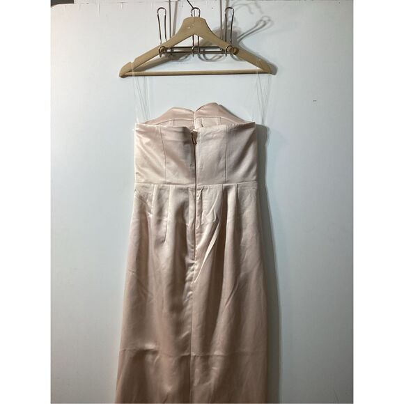 House Of CB Adrienne Blush strapless satin Gown - Picture 10 of 17